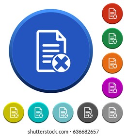 Cancel document round color beveled buttons with smooth surfaces and flat white icons