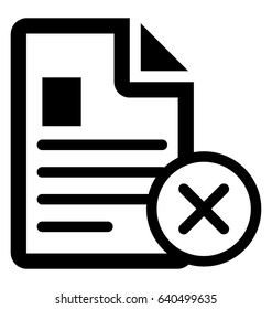 Cancel Documents Vector Icon