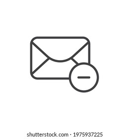 Cancel email line icon. linear style sign for mobile concept and web design. Decline mail message outline vector icon. Symbol, logo illustration. Vector graphics