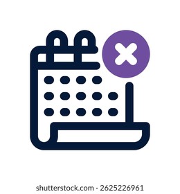 cancel event duotone icon. Sleek and modern vector icon for websites, mobile apps, marketing materials, and corporate design. Fully scalable and ready to use.