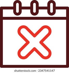 Cancel Event Glyph Two Color Icon For Personal And Commercial Use.

