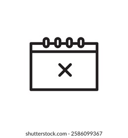 Cancel event icon black and white vector outline sign