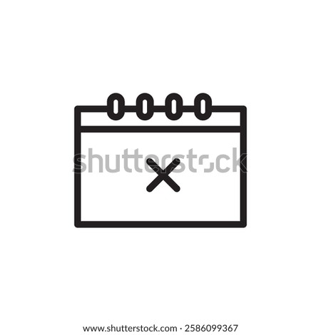 Cancel event icon black and white vector outline sign