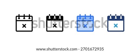 Cancel Event icon set multiple style collection. Vector illustration.
