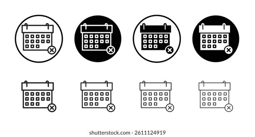 Cancel event icon Vector flat thin line illustration