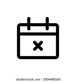 cancel event icon and  Vector illustration isolated on a white background. Premium quality for mobile apps, user interface, presentation, and website. pixel perfect icon