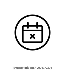 Cancel Event Icon And  Vector Illustration Isolated On A White Background. Premium Quality For Mobile Apps, User Interface, Presentation, And Website. Pixel Perfect Icon