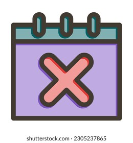 Cancel Event Thick Line Filled Colors For Personal And Commercial Use.
