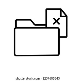 cancel file folder line icon
