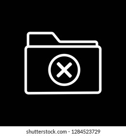 cancel file folder line icon