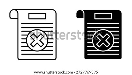 Cancel file icon graphic design. Vector icon illustrations