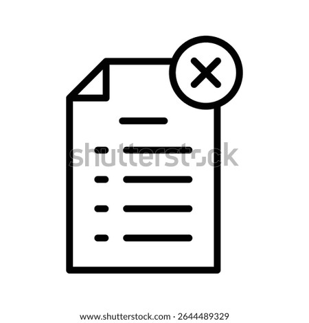 Cancel file icon outline set sign