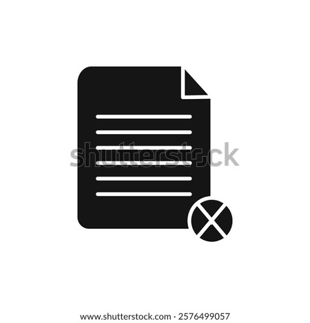 Cancel file icon Simple thin line flat symbol