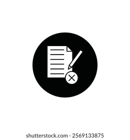 Cancel file icon Vector flat thin line illustration