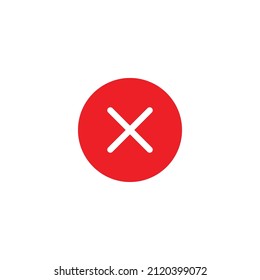 Cancel flat icon. Cross sign, decline symbol isolated on white background