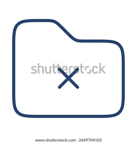 Cancel folder icon flat illustration outline logo