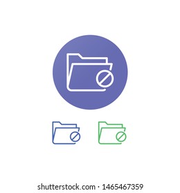 Cancel Folder Vector Illustration, outline icon. EPS 10