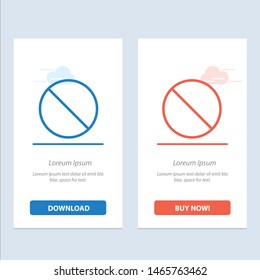Cancel, Forbidden, No, Prohibited  Blue and Red Download and Buy Now web Widget Card Template. Vector Icon Template background