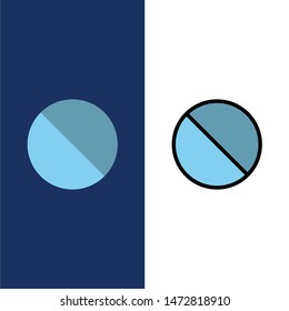 Cancel, Forbidden, No, Prohibited  Icons. Flat and Line Filled Icon Set Vector Blue Background