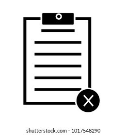 cancel form icon on white background. cancel form sign. flat style. cancel document symbol. 
