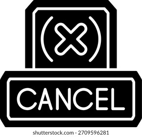 Cancelar diseño de icono de estilo de glifo