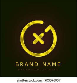 Cancel golden metallic logo