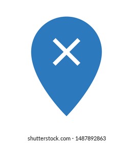cancel gps glyph colour vector icon