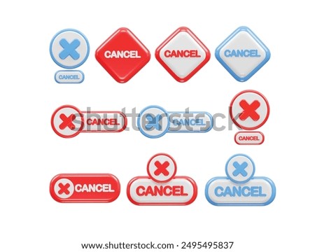 Cancel icon 3d illustration vector rendering element