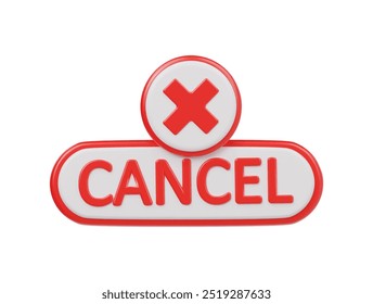 Cancel icon 3d render illustration