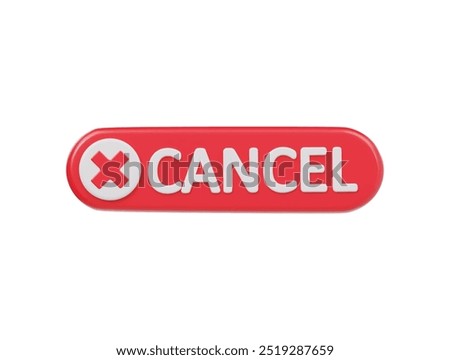 Cancel icon 3d render illustration