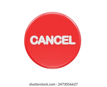 Cancel icon 3d rendering rejected icon illustration element