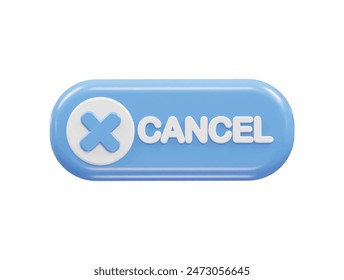 Cancelar icono representación 3d icono rechazado elemento de ilustración
