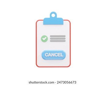 Cancelar icono representación 3d icono rechazado elemento de ilustración