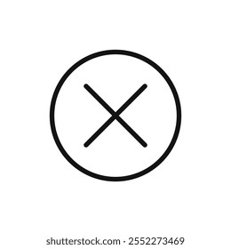 Cancel icon black and white vector outline sign