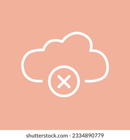 a cancel icon cloud vector