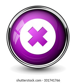 cancel icon, delete button