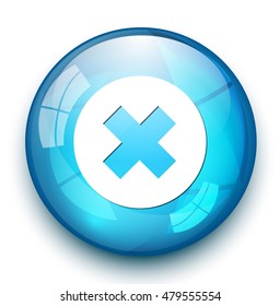 cancel icon, delete button