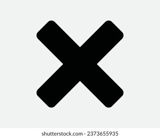 Cancel Icon Delete Remove Revoke Restrict Restricted Eliminate Prohibited X Cross Close Wrong Black White Line Outline Shape Sign Symbol EPS Vector