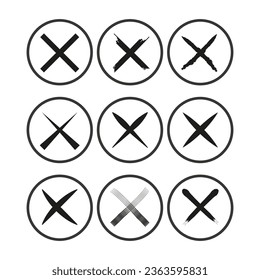 Cancel icon. Cancel download icon. Prohibition of action icon. Stop procedure icon. Vector illustration. EPS 10.