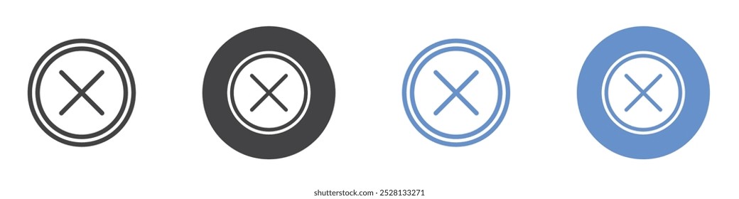 Cancelar icono Arte plano en blanco y negro aislado