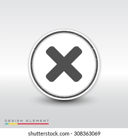 Cancel icon. Flat design style. Made vector illustration. Emblem or label with shadow.