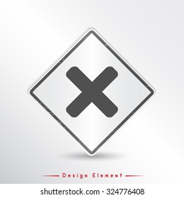 Cancel icon. Flat design style. Made vector illustration. Emblem or label with shadow.