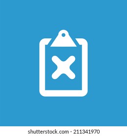 cancel icon, isolated, white on the blue background. Exclusive Symbols 