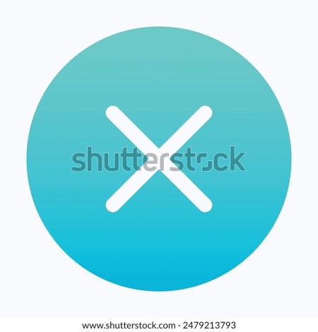 cancel icon logo vector, Cross Symbol Isolated Icon. Isolated Gradient Vector Icon.