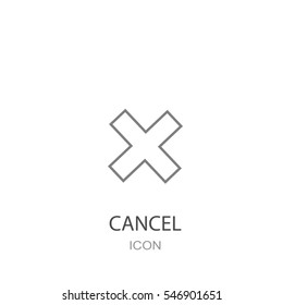 Cancel icon on white background. Vector illustration design element