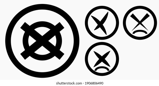 icono Cancelar. Prohibición de la acción. Procedimiento de detención. Cancelar descarga. Icono del vector.
