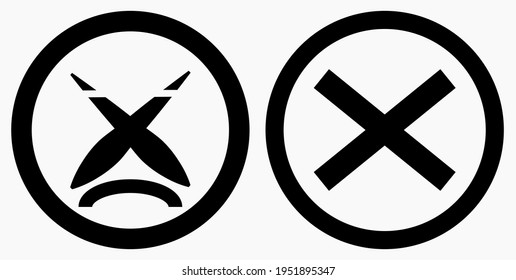 Cancel icon. Prohibition of action. Stop procedure. Cancel download. Vector icon.