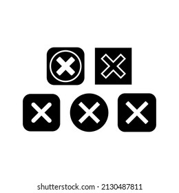 Cancel Icon Set Vector Symbol Design Illustration