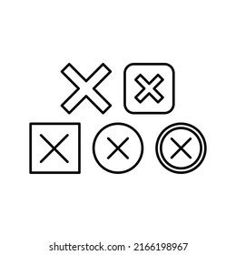 Cancel Icon Set Vector Symbol Design Illustration