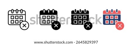 Cancel icon sheet multiple style collection